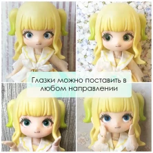 Глаза стеклянные круглые, 6 мм, голубые