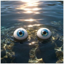 Глаза УФ овальные (рыбки) 12мм голубые 12UVMD-12