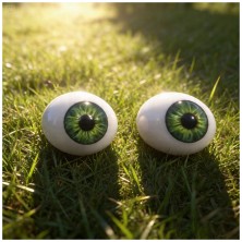 Глаза УФ овальные (рыбки) 10мм тепло-зеленые 10UVCA-03